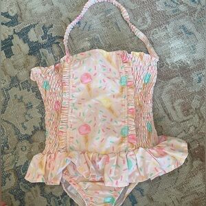 Rachel Riley bathing suit girls 4 4T pink ice cream cone swimsuit